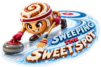 Sweeping the Sweet Spot Cinnamon Curling Vinyl Sticker Decal