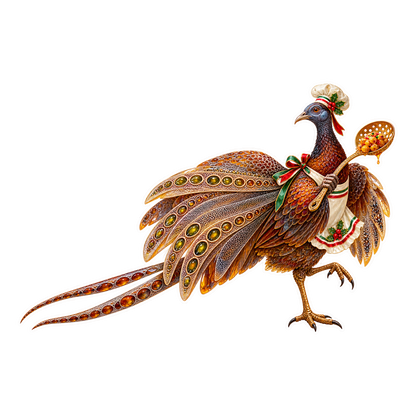 Reticello Argus Pheasant Struffoli Honey Ladle Vinyl Sticker Decal