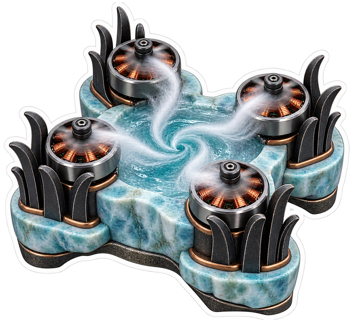 Drone Racing Larimar Motor Cooling Fountain Vinyl Sticker Decal