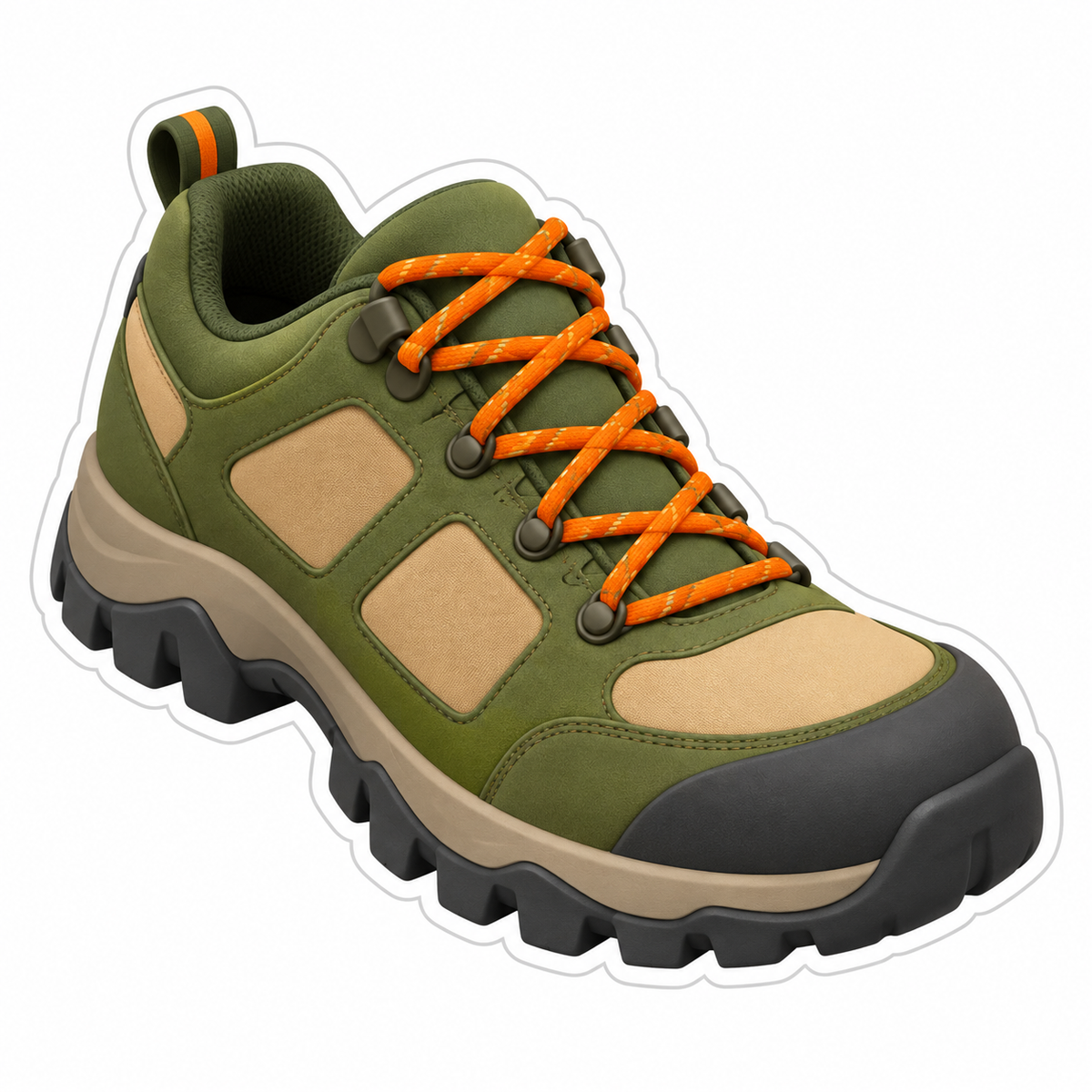 Unbranded Moss-Green Hiking Shoe Vinyl Sticker Decal