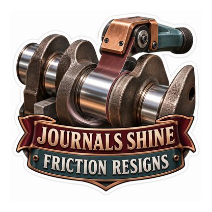 Crankshaft Journal Polishing Belt Vinyl Sticker Decal