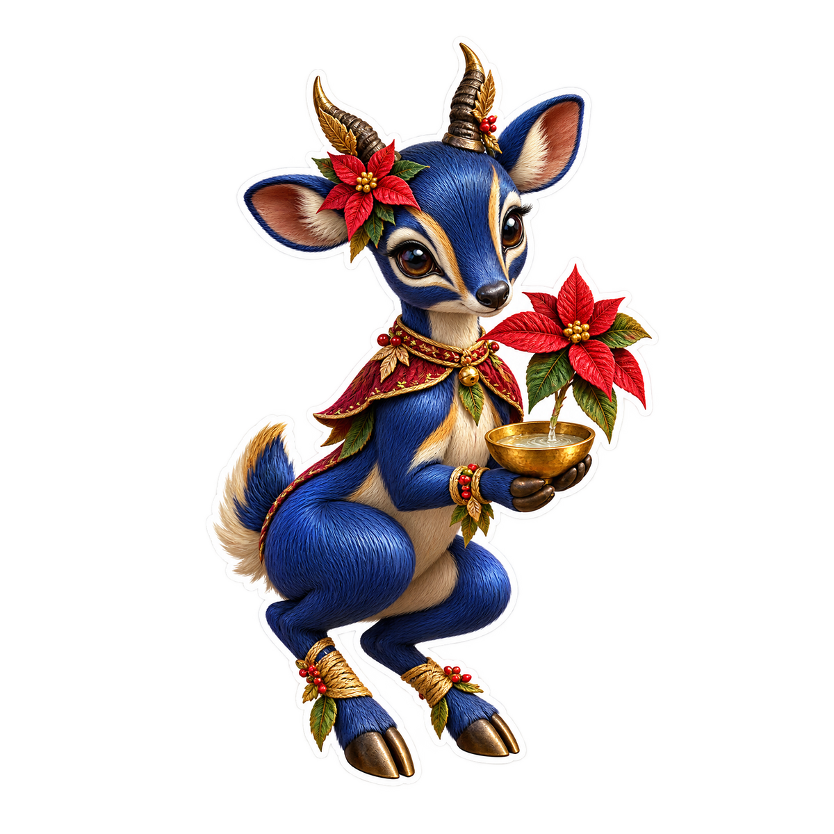 Christmas Ramie Duiker Poinsettia Sap Catch Cup Vinyl Sticker Decal