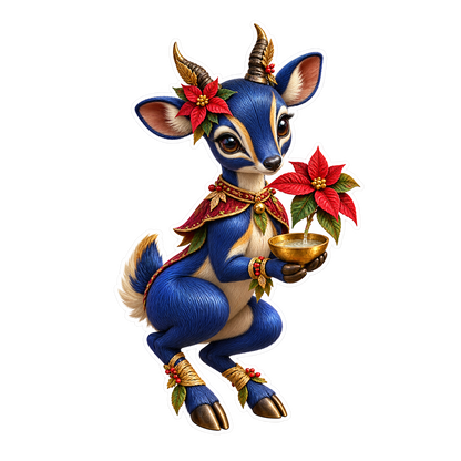 Christmas Ramie Duiker Poinsettia Sap Catch Cup Vinyl Sticker Decal