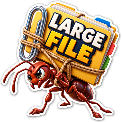 Large File Ant with Yellow Folder Vinyl Sticker Decal