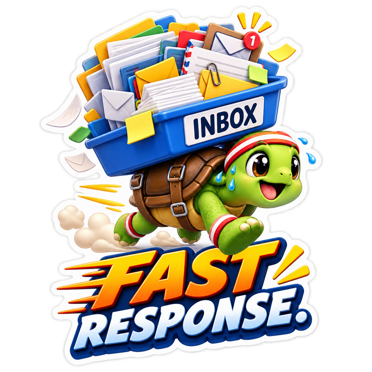 Fast Response Turtle Carrying Inbox Vinyl Sticker Decal