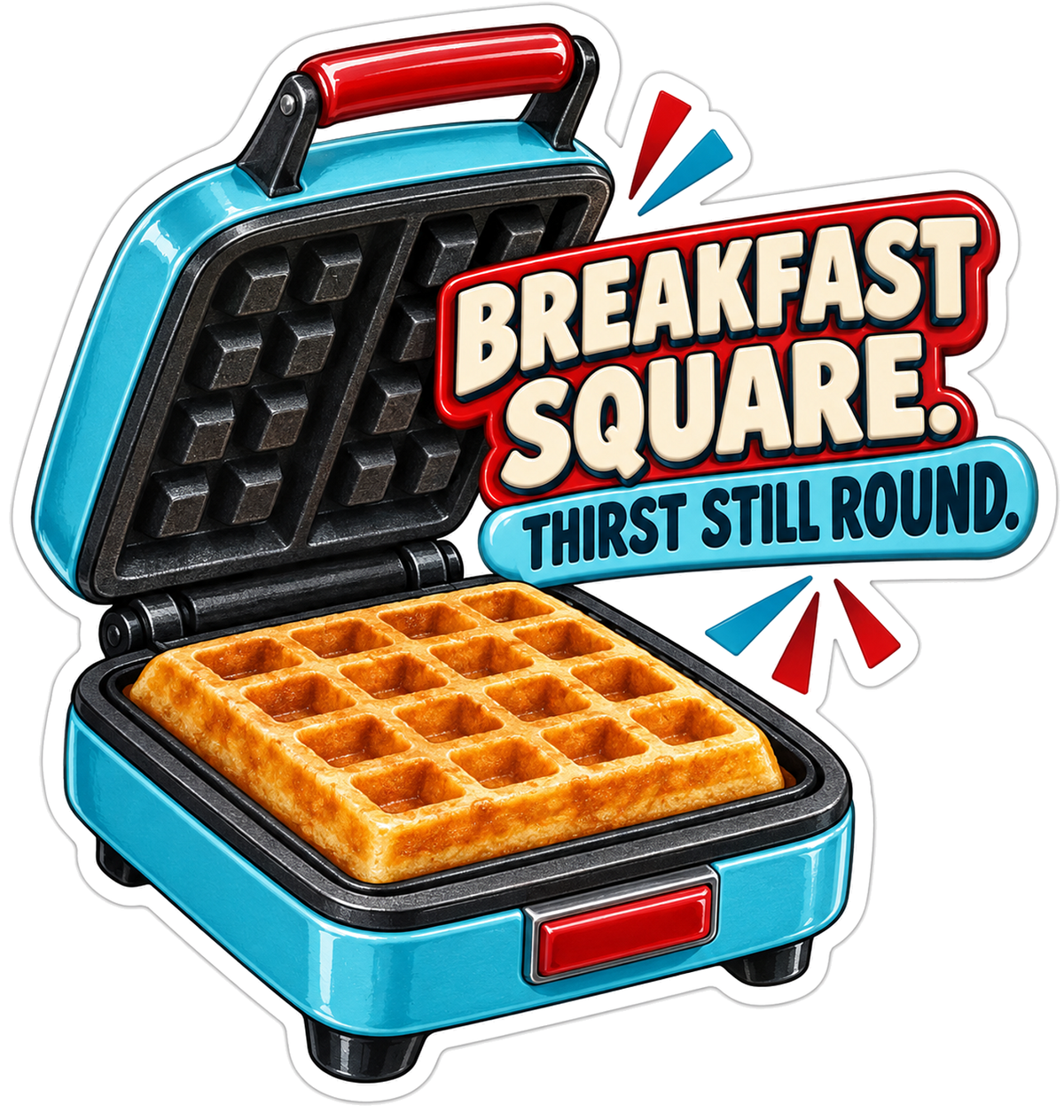 Breakfast Square Vinyl Sticker Decal