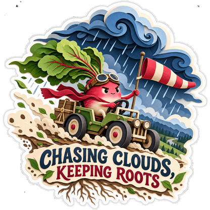 Chasing Clouds Keeping Roots Radish Car Vinyl Sticker Decal