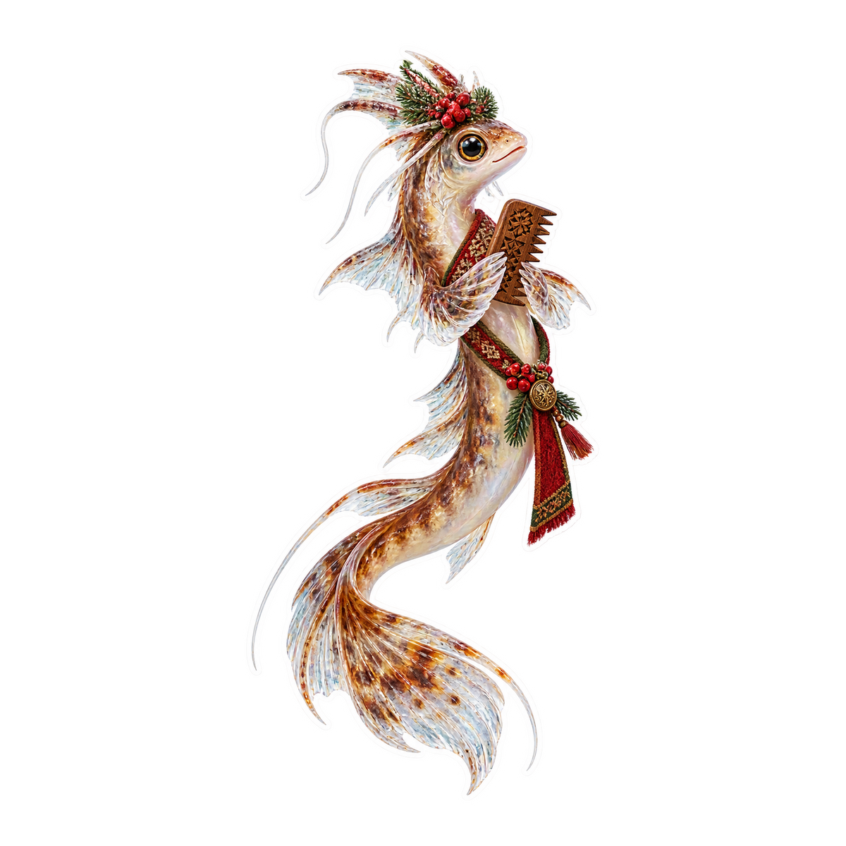 Frosted Acrylic Icefish Vortbrod Scoring Comb Vinyl Sticker Decal