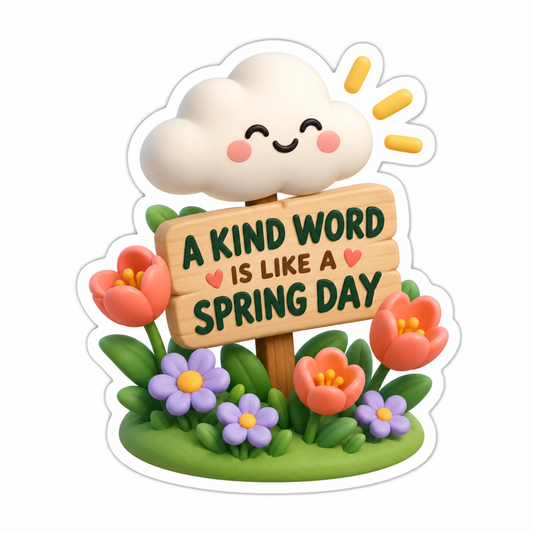 A Kind Word Is Like A Spring Day Vinyl Sticker Decal