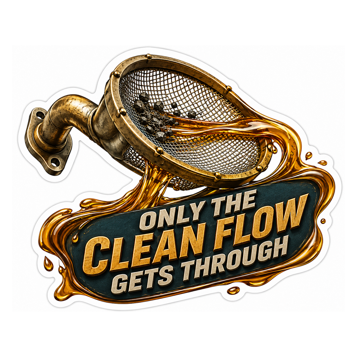 Oil Pickup Screen Prospecting Sieve Vinyl Sticker Decal