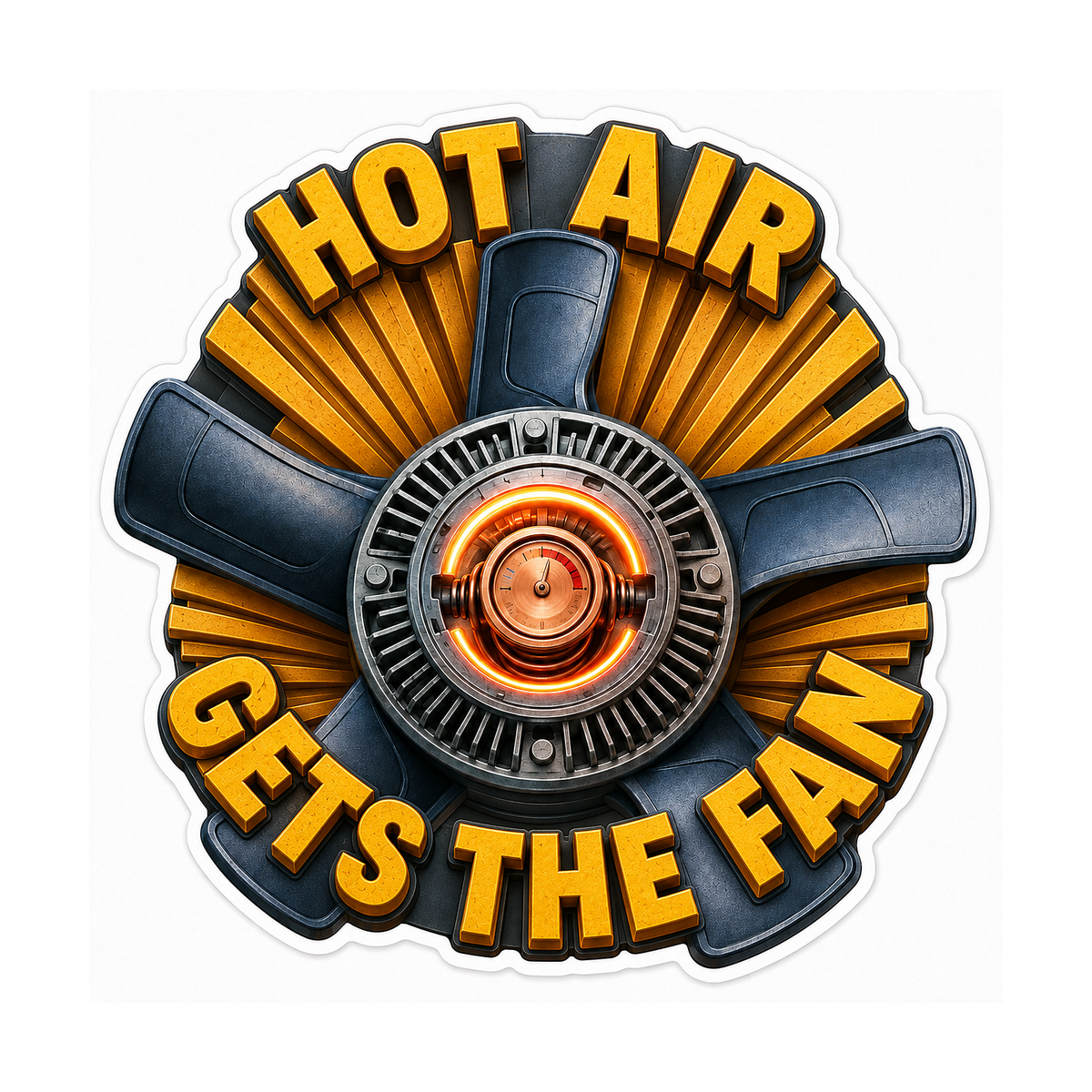 Fan Clutch Hot Air Vinyl Sticker Decal