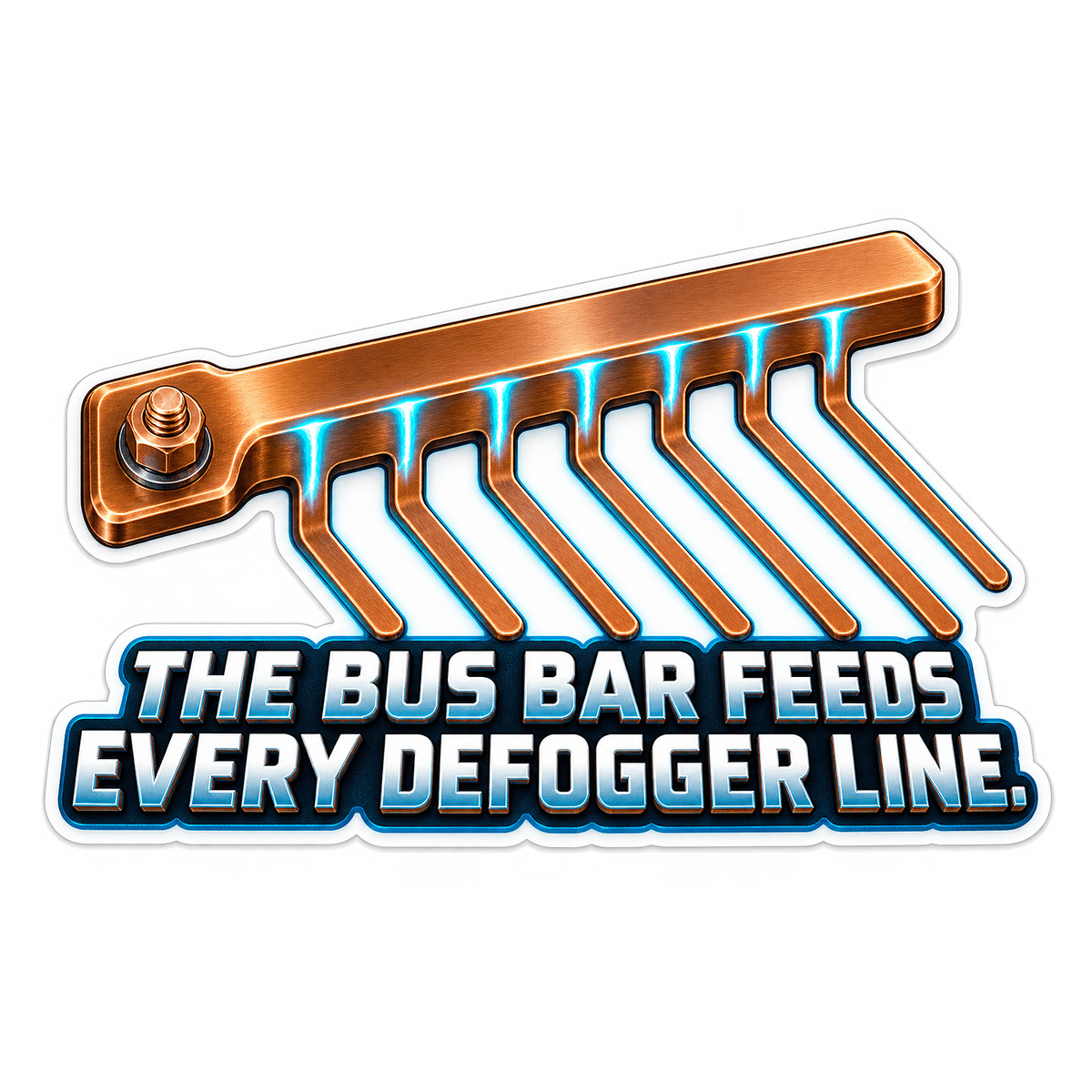 Rear Defogger Bus Bar Vinyl Sticker Decal