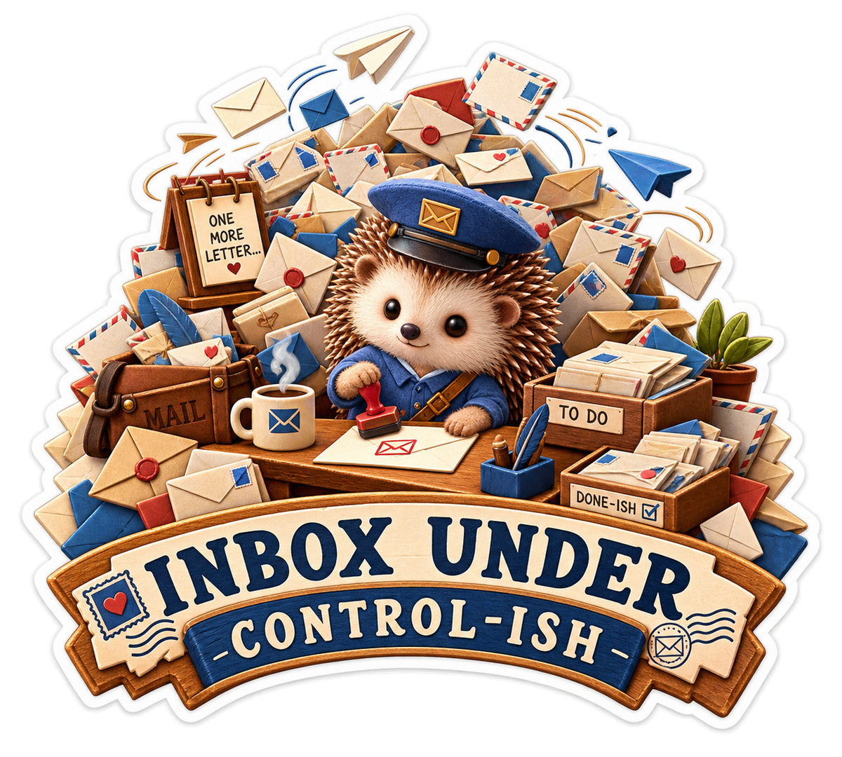 Inbox under Control Ish Hedgehog Vinyl Sticker Decal