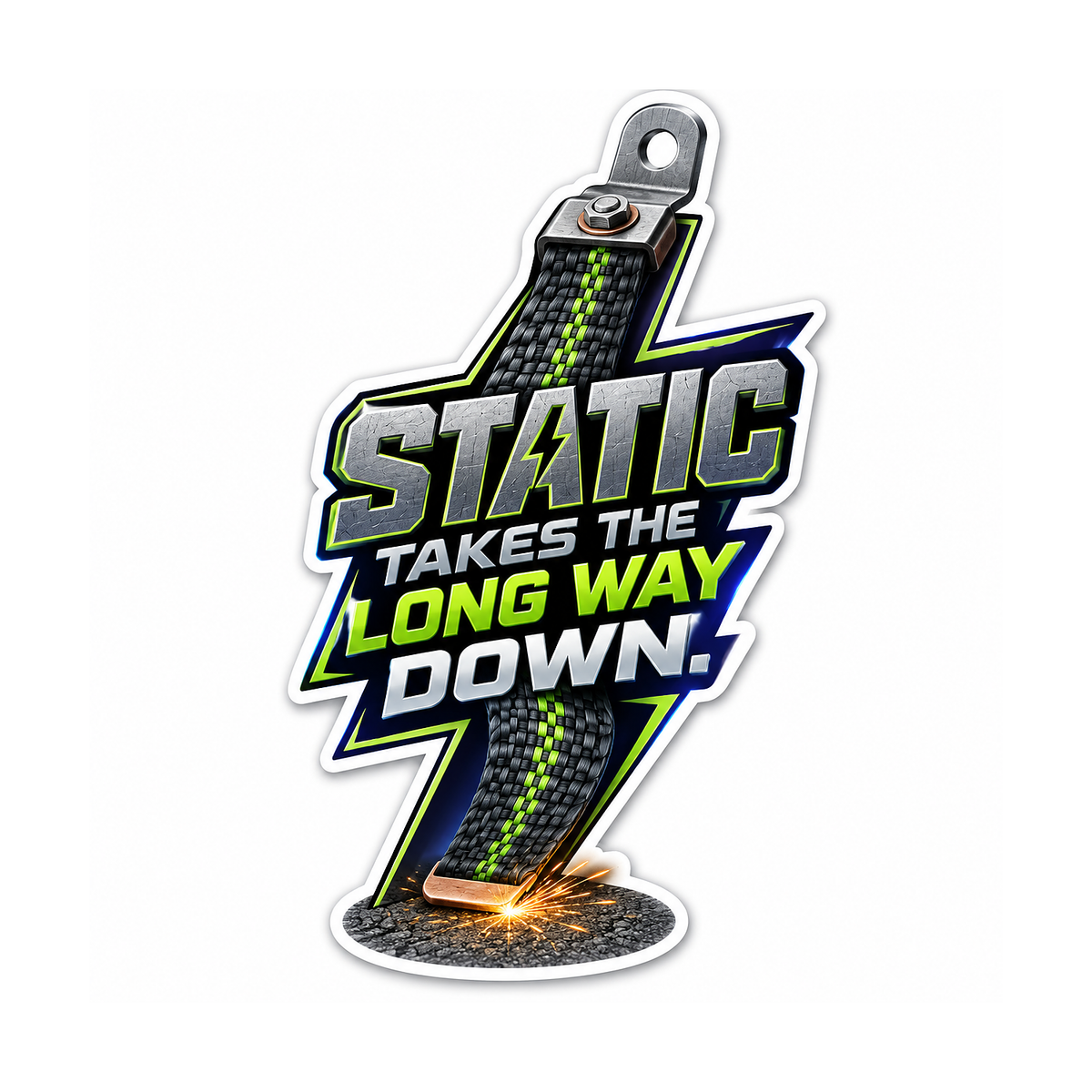 Anti Static Drag Strap Vinyl Sticker Decal