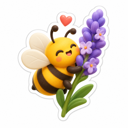 Happy Golden Bumblebee Vinyl Sticker Decal