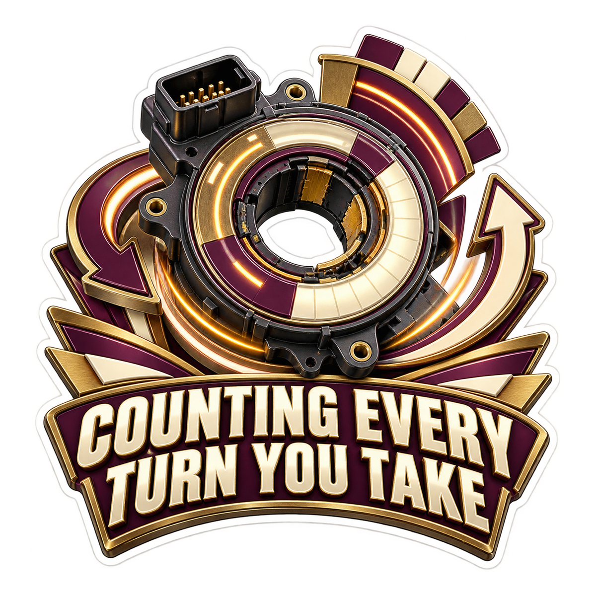 Steering Angle Sensor Turn Counter Vinyl Sticker Decal