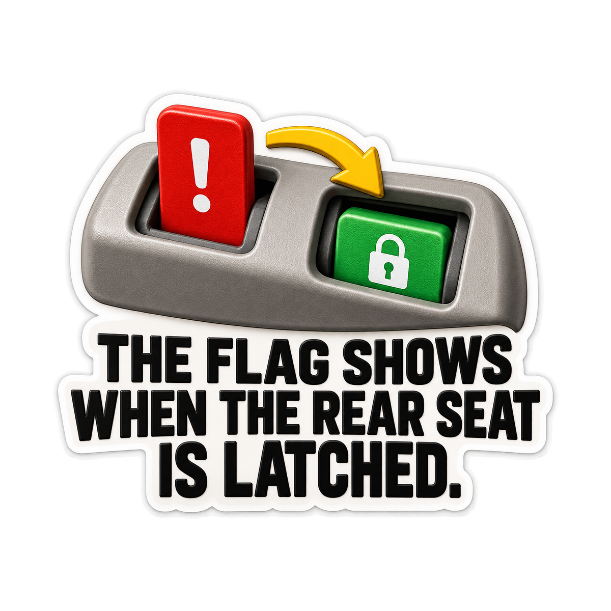 Rear Seat Latch Indicator Flag Vinyl Sticker Decal