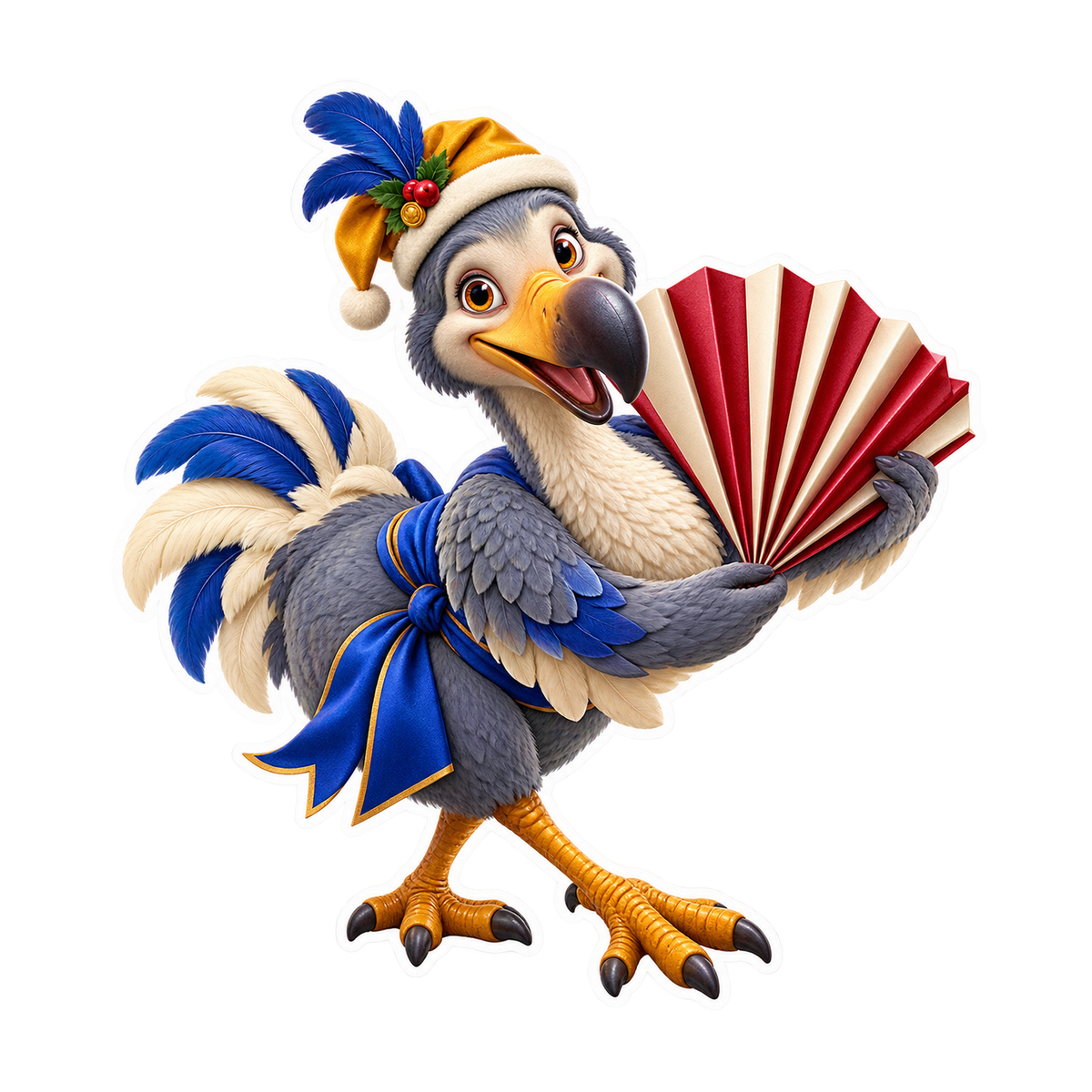 Christmas Folded Paper Dodo Gift Wrap Pleater Vinyl Sticker Decal