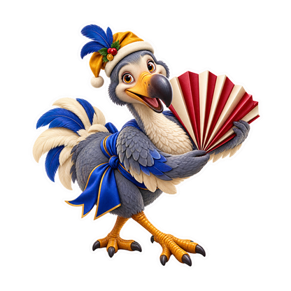 Christmas Folded Paper Dodo Gift Wrap Pleater Vinyl Sticker Decal