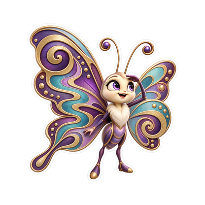 Butterfly Violet Meander Scroll Scout Vinyl Sticker Decal