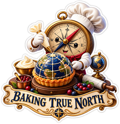 Baking True North Compass Chef Vinyl Sticker Decal