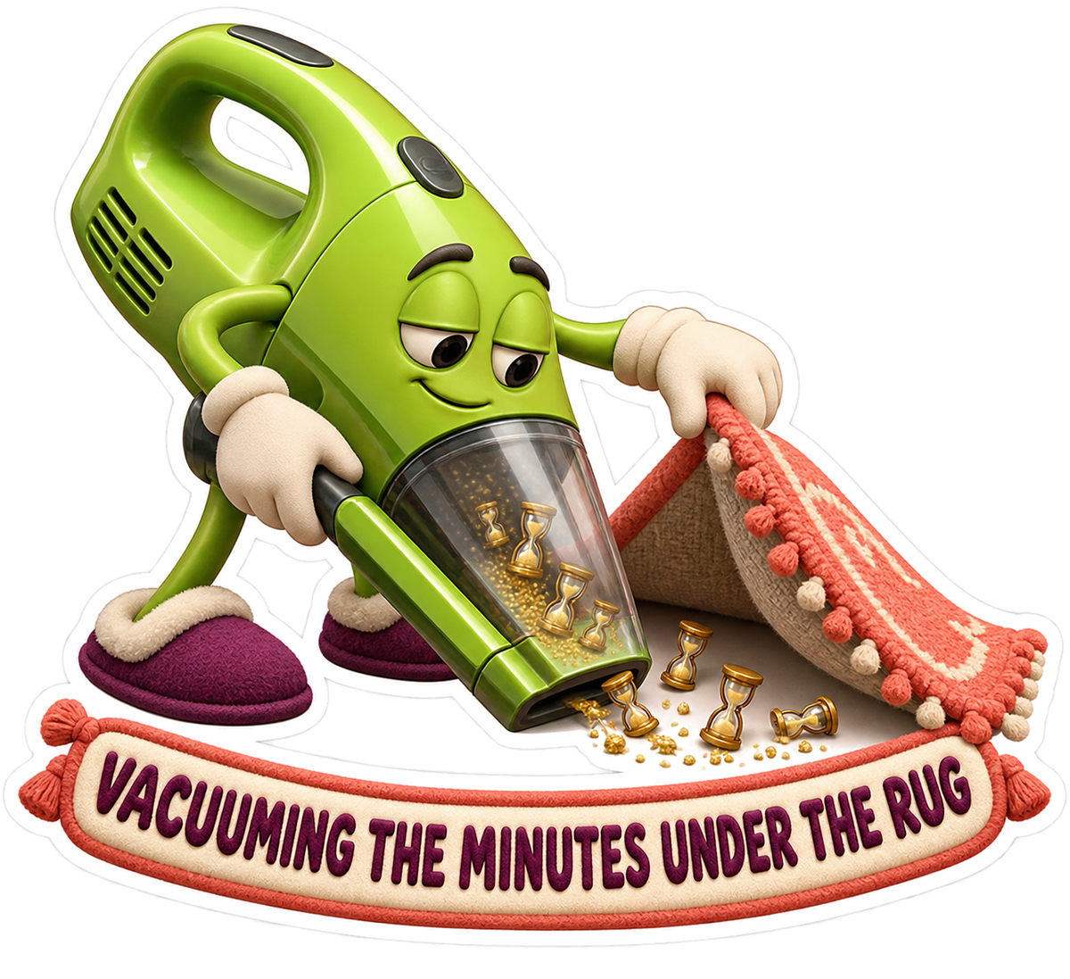 Vacuuming Minutes Under Rug Vinyl Sticker Decal