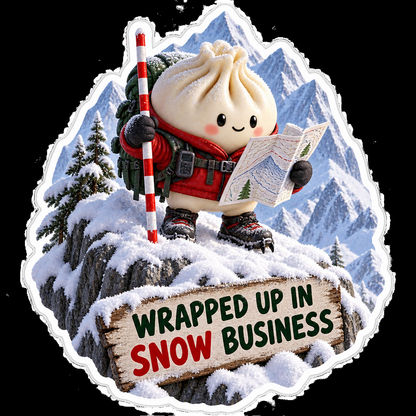 Wrapped Up in Snow Business Dumpling Vinyl Sticker Decal