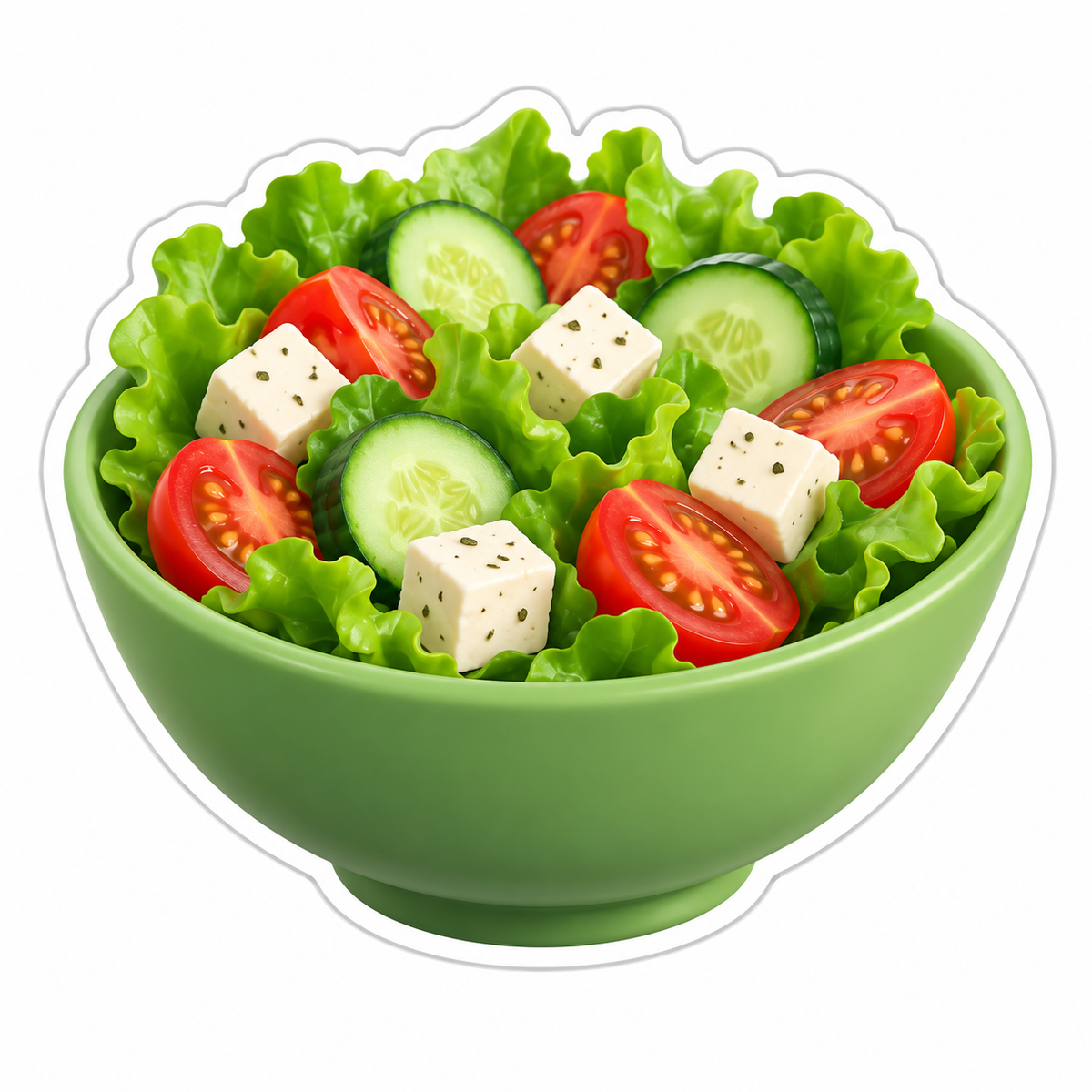 Green Bowl Of Fresh Salad With Lettuce Vinyl Sticker Decal