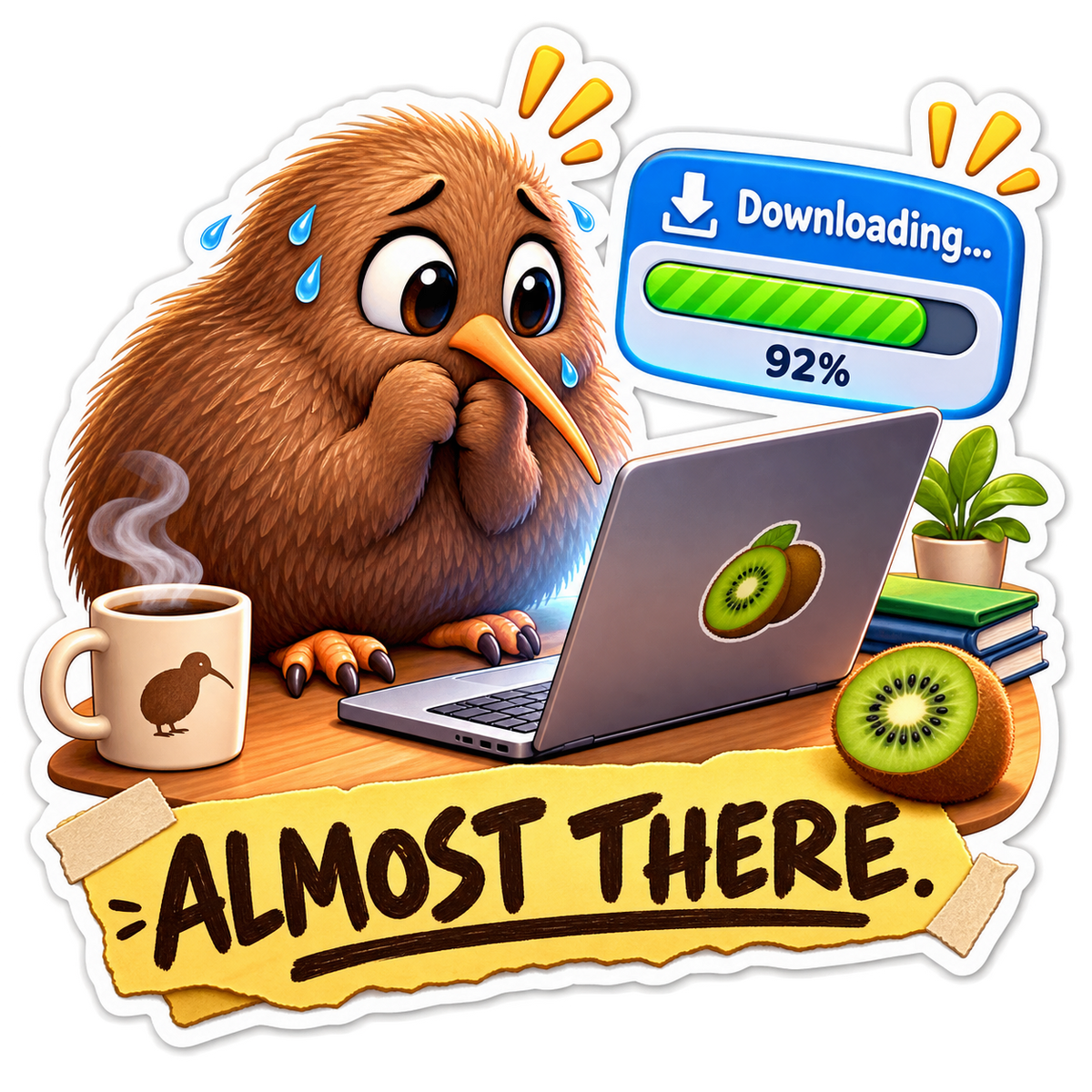 Almost There Kiwi Watching Download Vinyl Sticker Decal