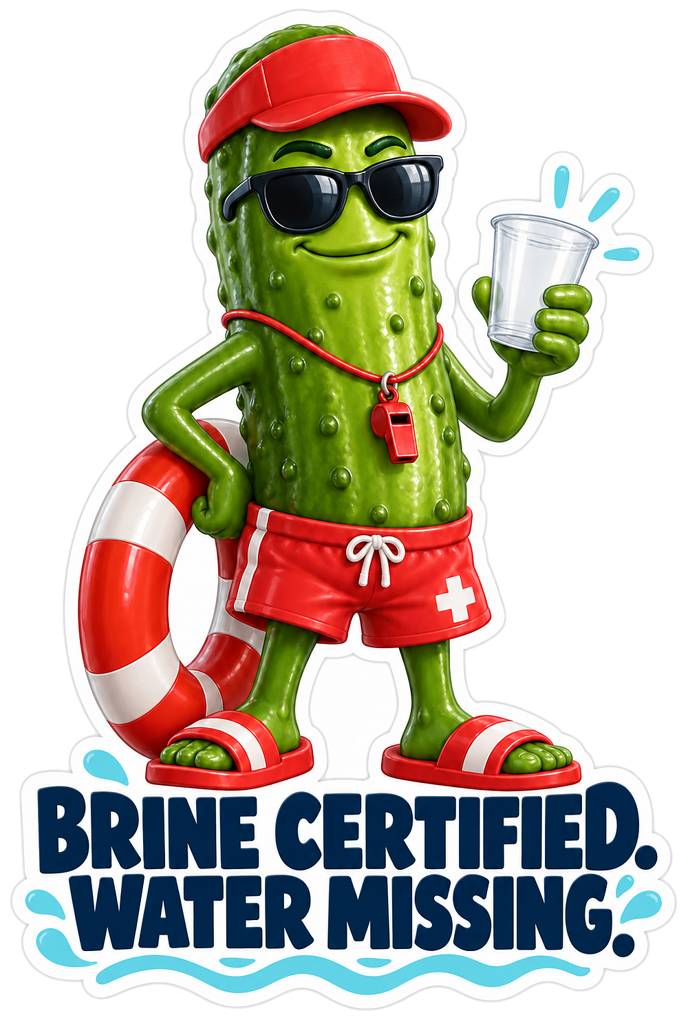 Brine Certified Water Missing Pickle Vinyl Sticker Decal