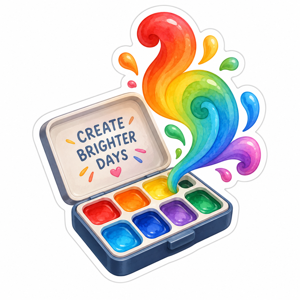 Rectangular Watercolor Palette Vinyl Sticker Decal