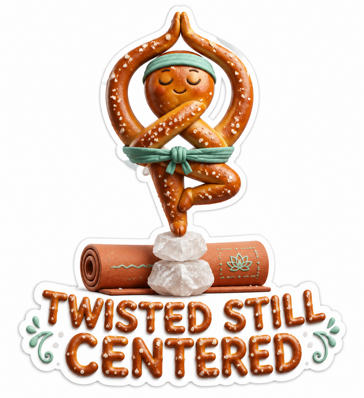 Twisted Still Centered Pretzel Yoga Vinyl Sticker Decal