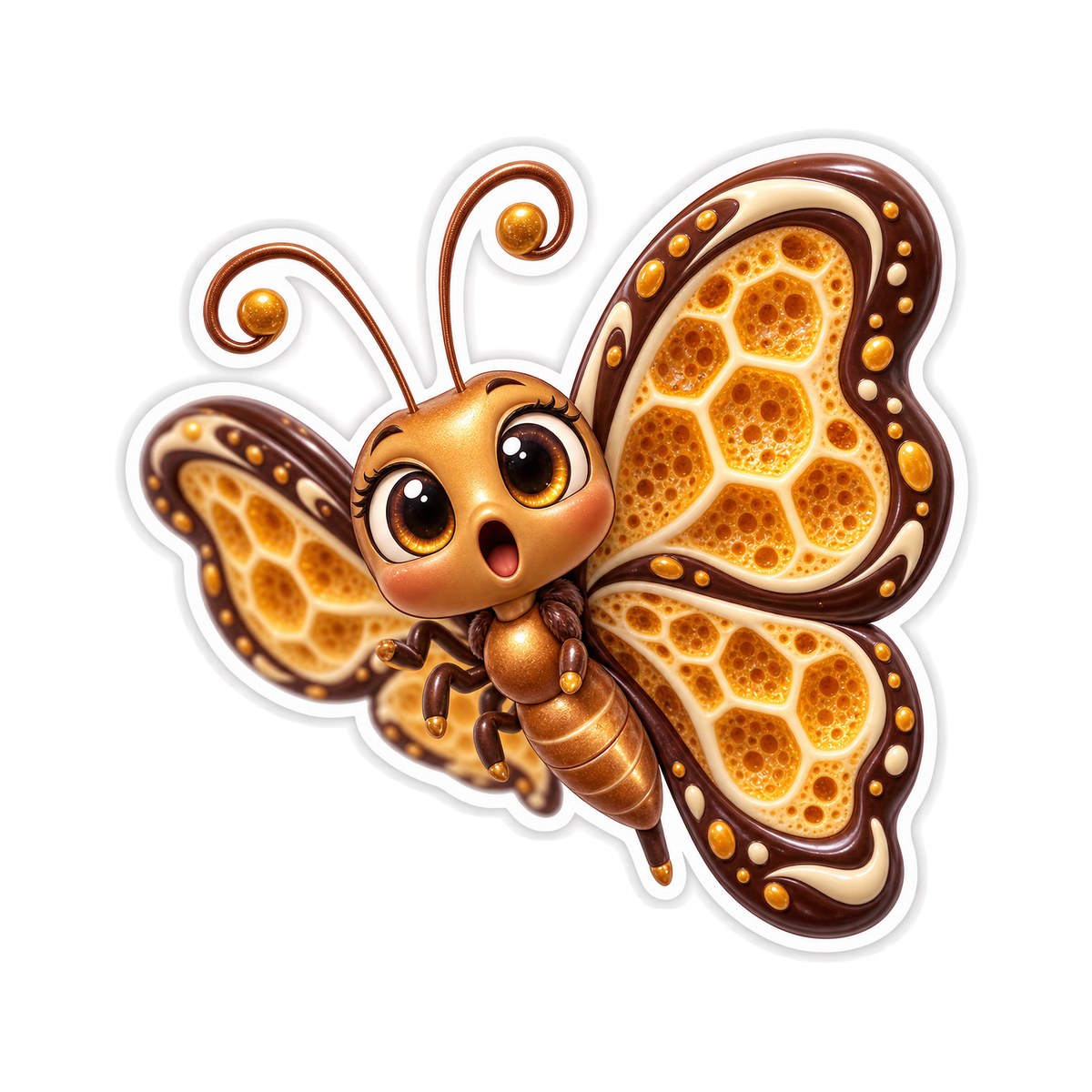Honeycomb Toffee Twirl Butterfly Vinyl Sticker Decal