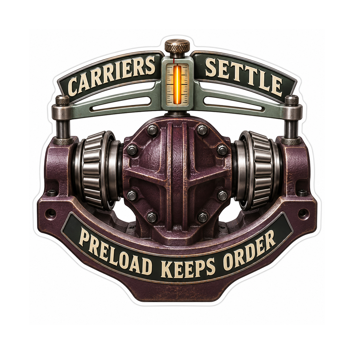 Carrier Bearing Preload Gauge Vinyl Sticker Decal