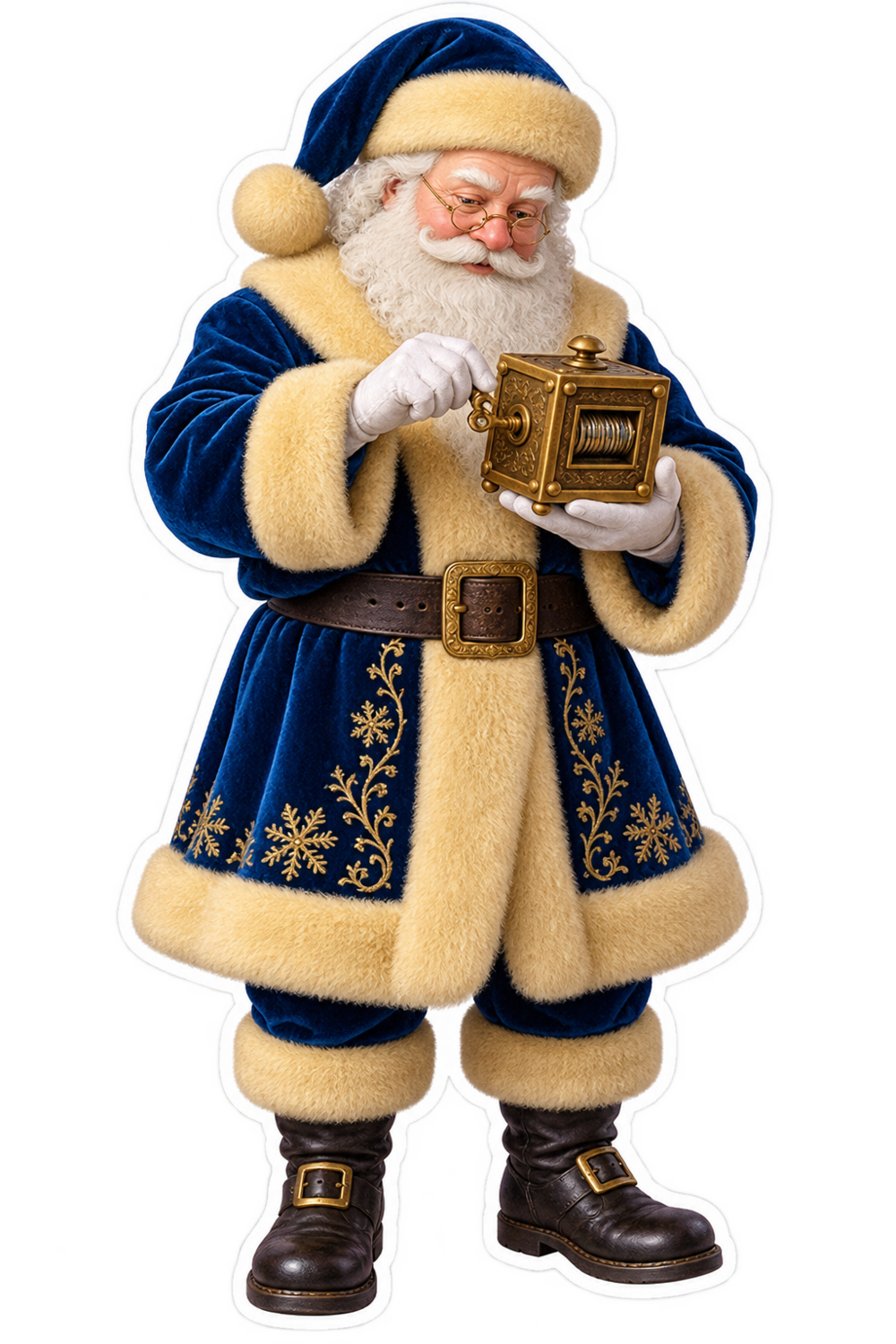 Santa Antique Brass Scarificator Vinyl Sticker Decal