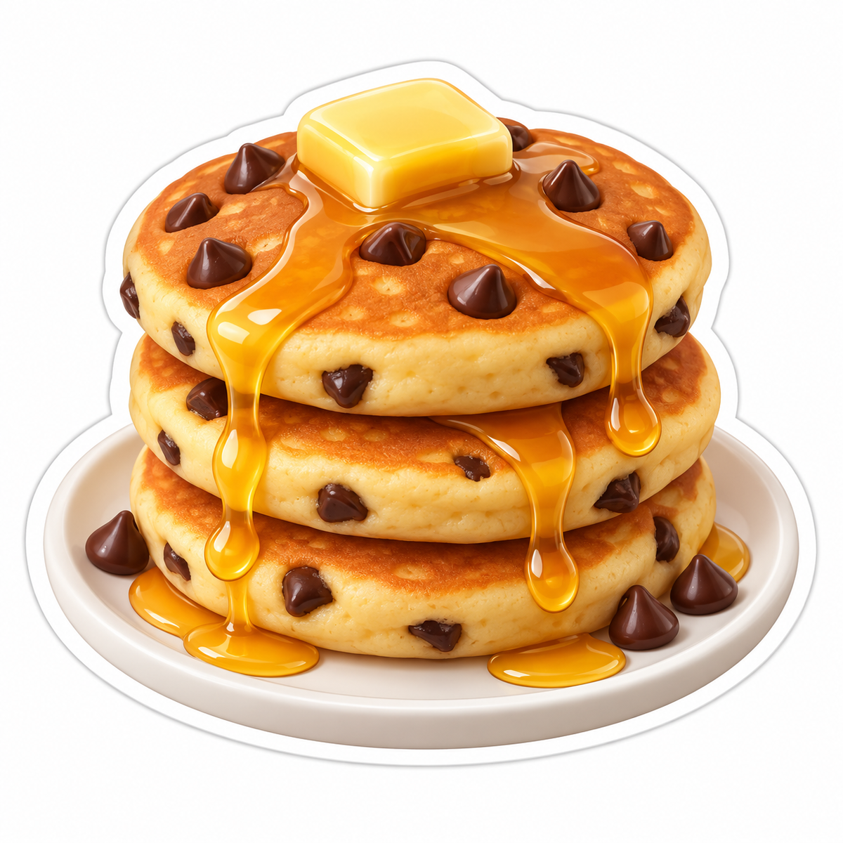 Stack Of Chocolate Chip Pancakes Vinyl Sticker Decal