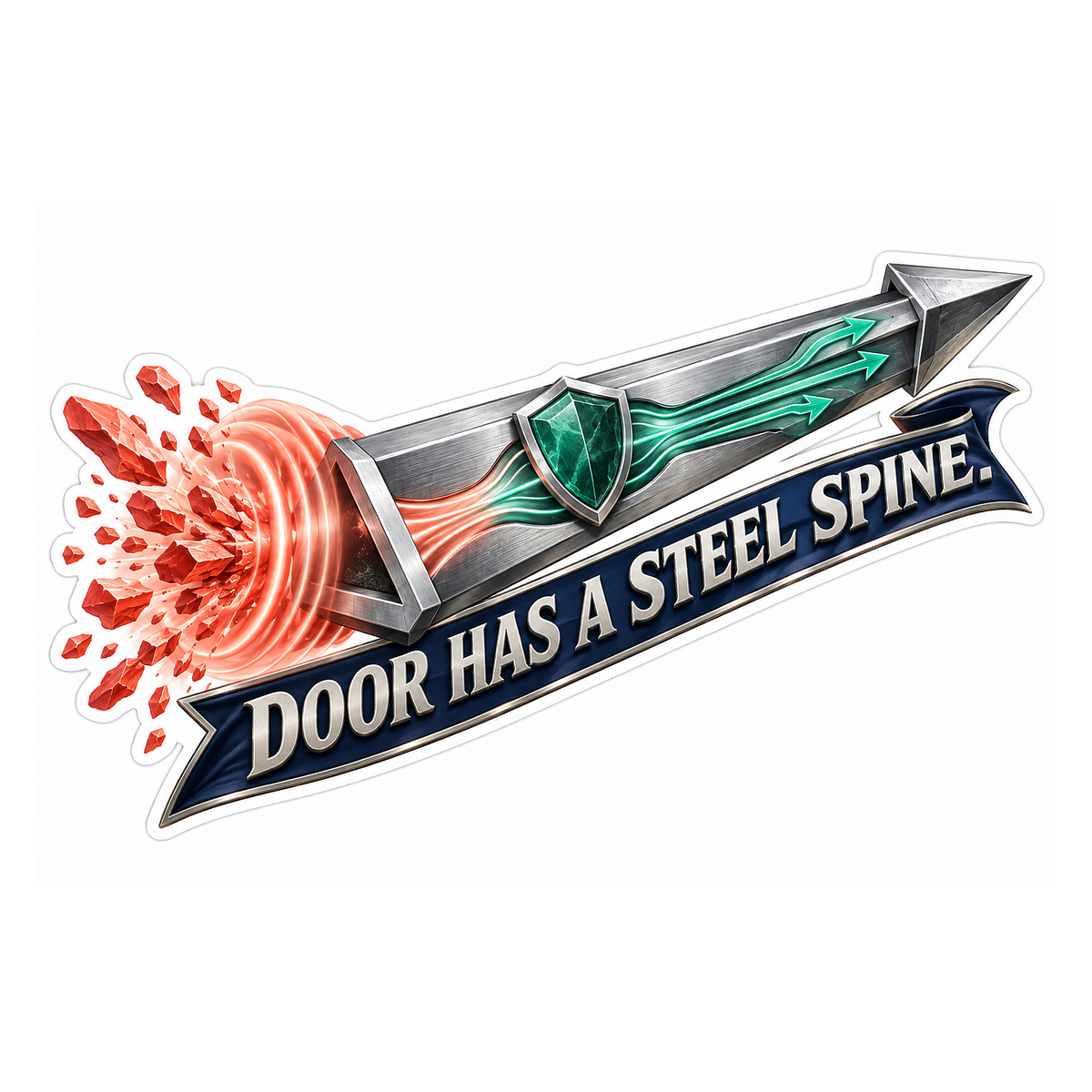 Door Intrusion Beam Steel Spine Vinyl Sticker Decal