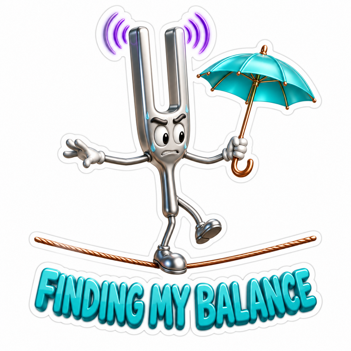 Finding My Balance Tuning Fork Tightrope Vinyl Sticker Decal