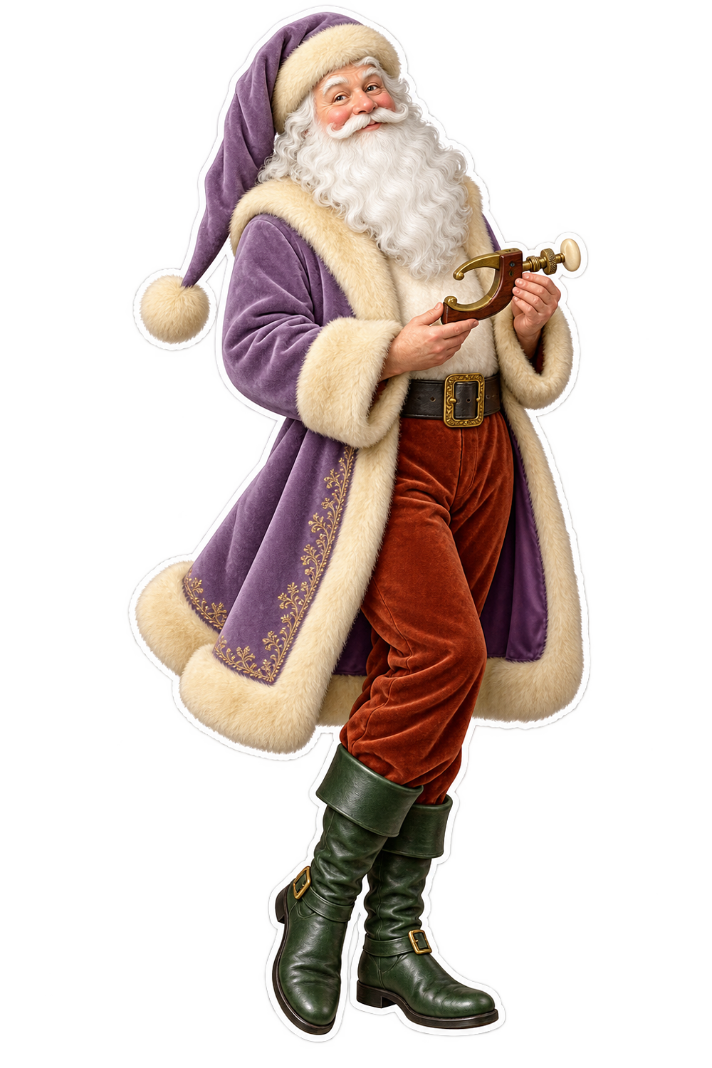 Santa Rosewood Brass Harp String Knotting Clamp Vinyl Sticker Decal