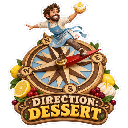 Direction Dessert Man Compass Vinyl Sticker Decal