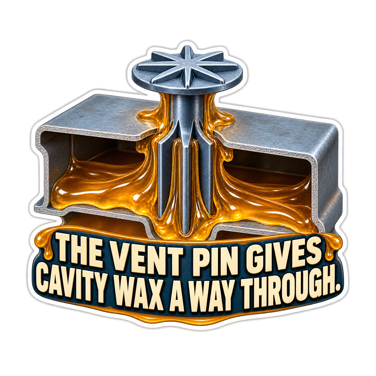 Rocker Cavity Wax Vent Pin Vinyl Sticker Decal