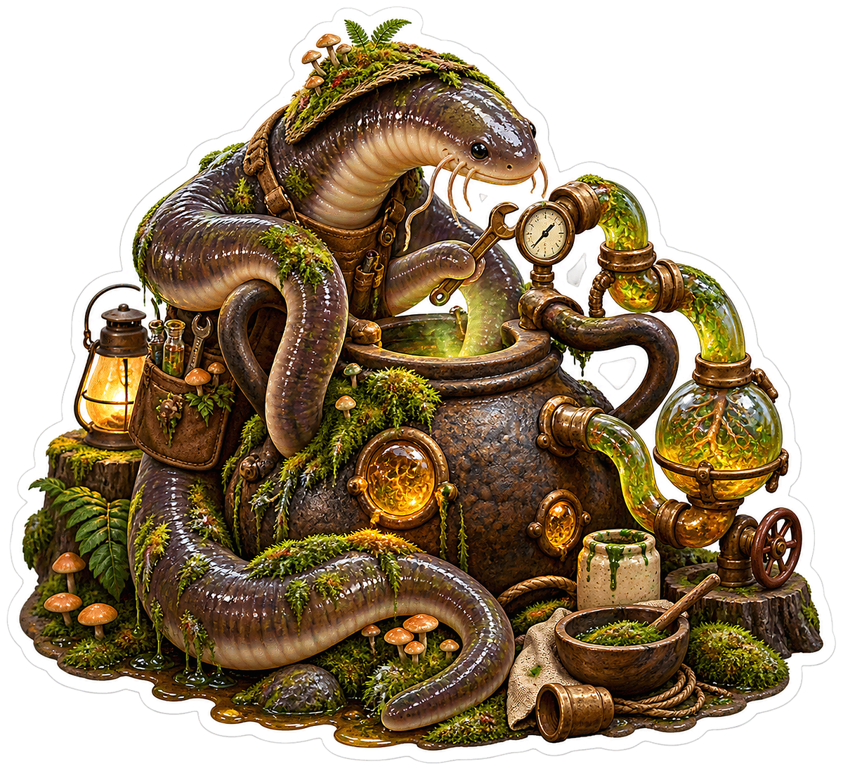 Moss Glass Caecilian Bog Root Kettle Plumber Vinyl Sticker Decal