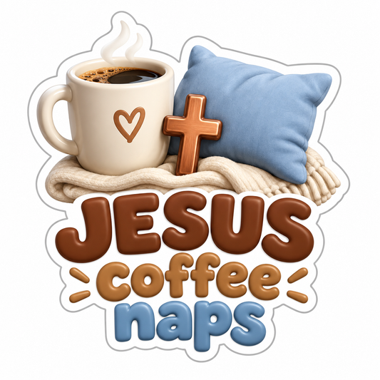 Jesus Coffee Naps Vinyl Sticker Decal