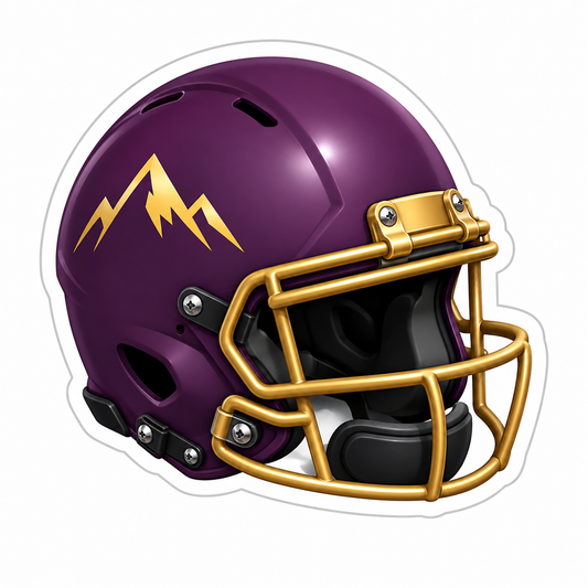 Purple Football Helmet Gold Mountain Vinyl Sticker Decal