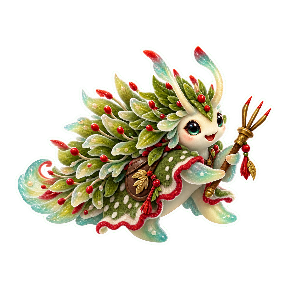 Crystalline Felt Leaf Sheep Calennig Spike Setter Vinyl Sticker Decal