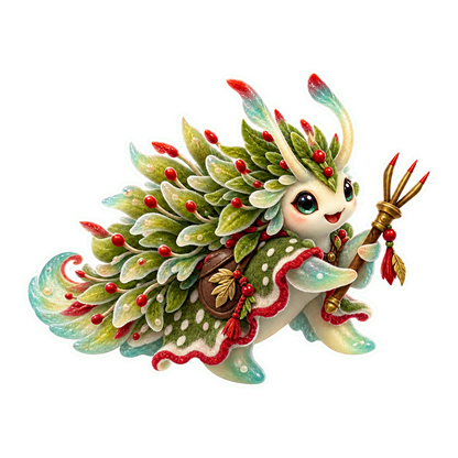 Crystalline Felt Leaf Sheep Calennig Spike Setter Vinyl Sticker Decal