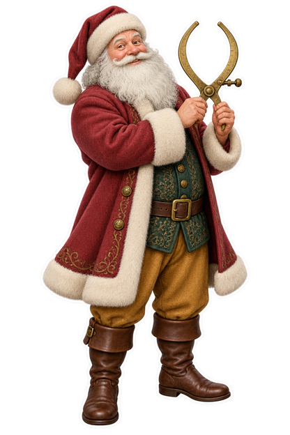 Santa Antique Brass Phrenology Calipers Vinyl Sticker Decal