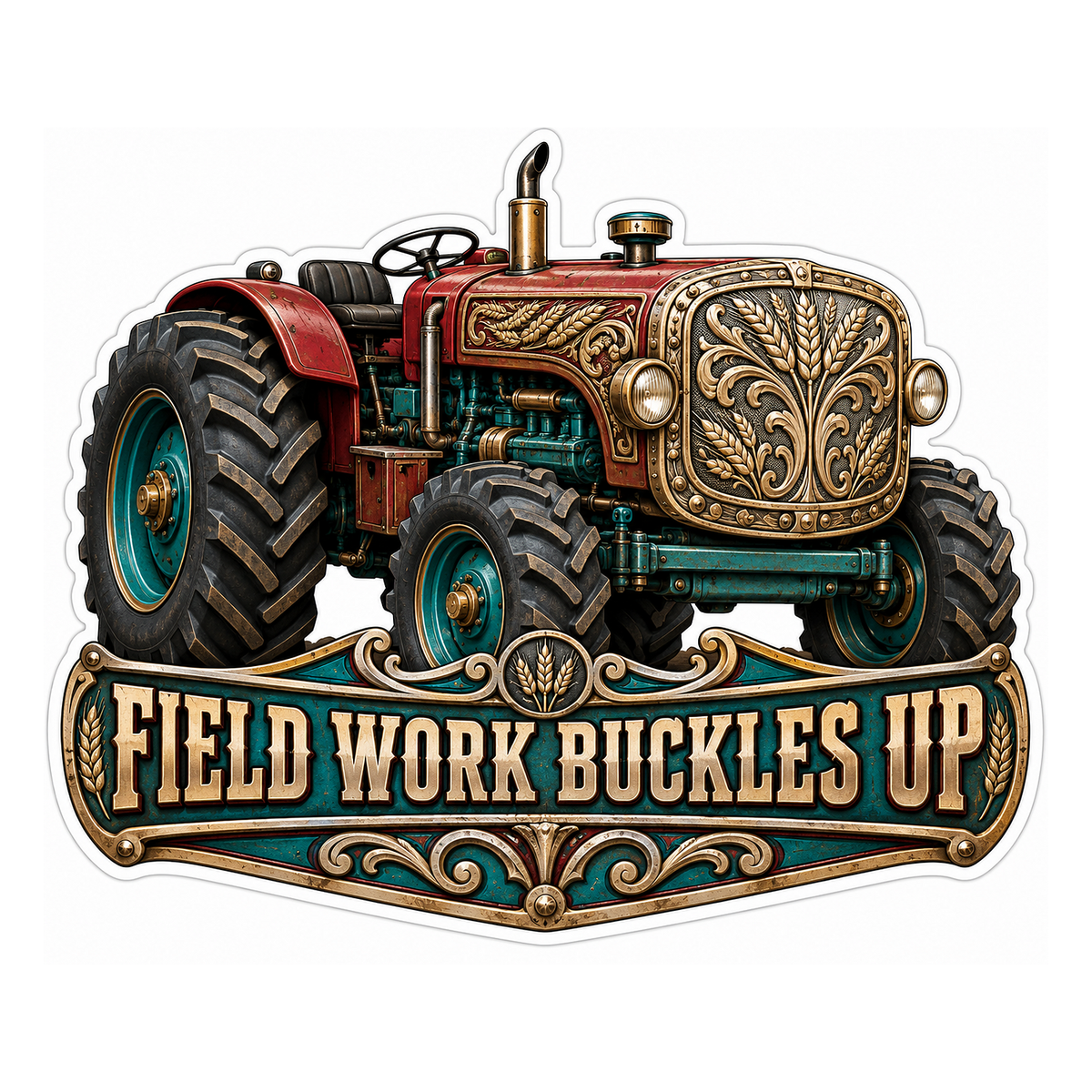 Field Work Buckles Up Vinyl Sticker Decal