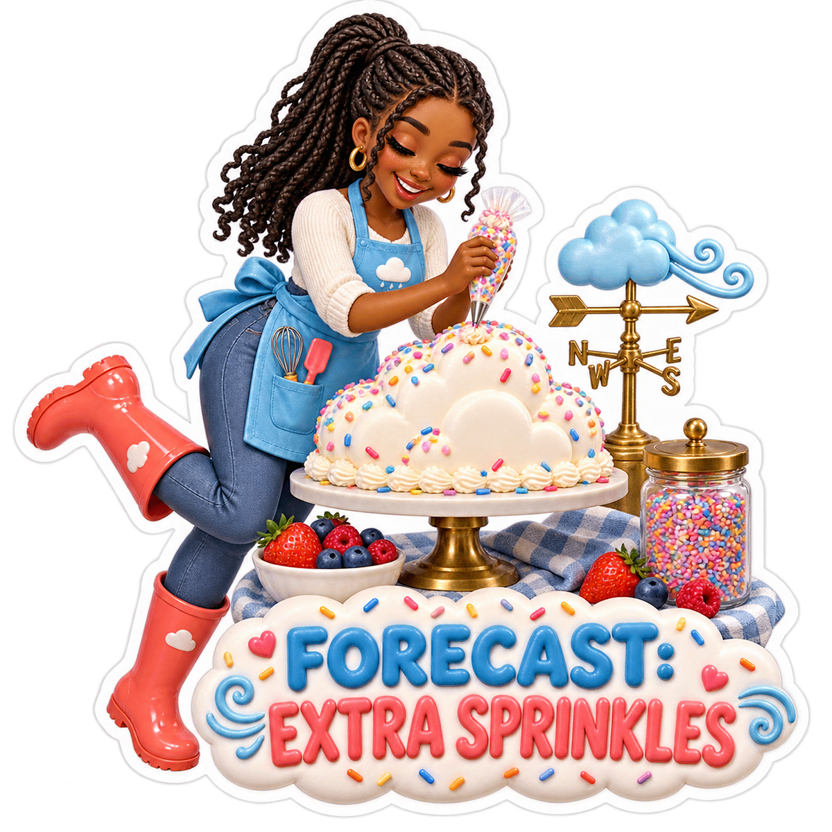 Forecast Extra Sprinkles Woman Cake Vinyl Sticker Decal