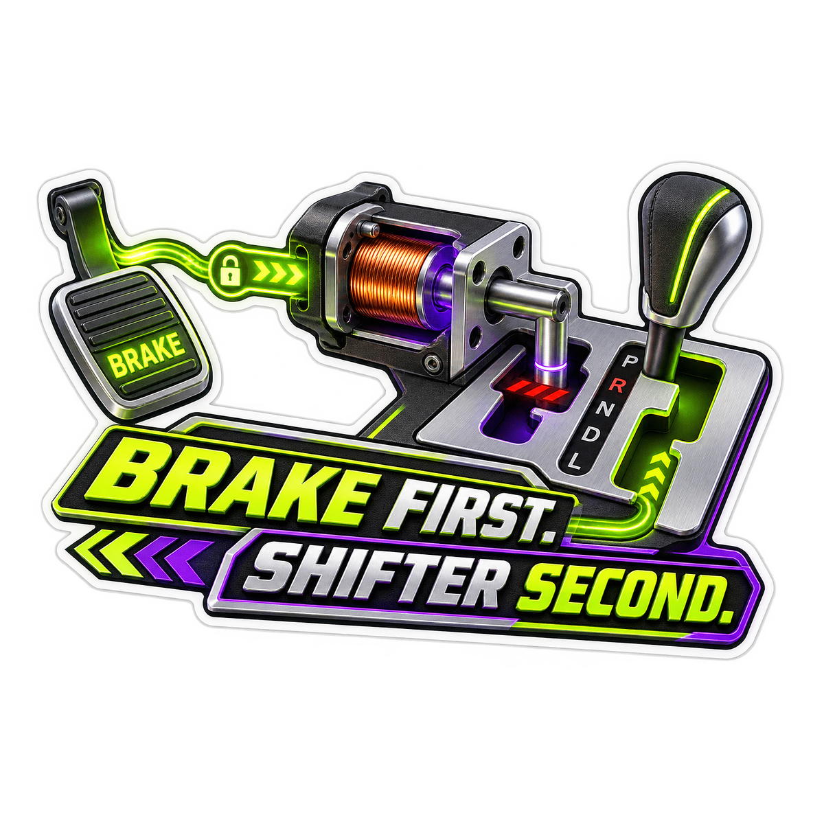 Shift Lock Brake First Vinyl Sticker Decal